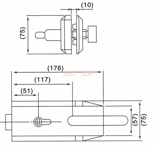 Serrures de porte en verre Serrures en verre GHL-004A
