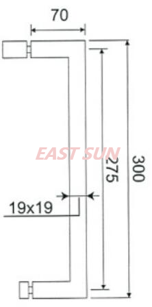Barre à serviettes 18' série SQ avec bouton carré