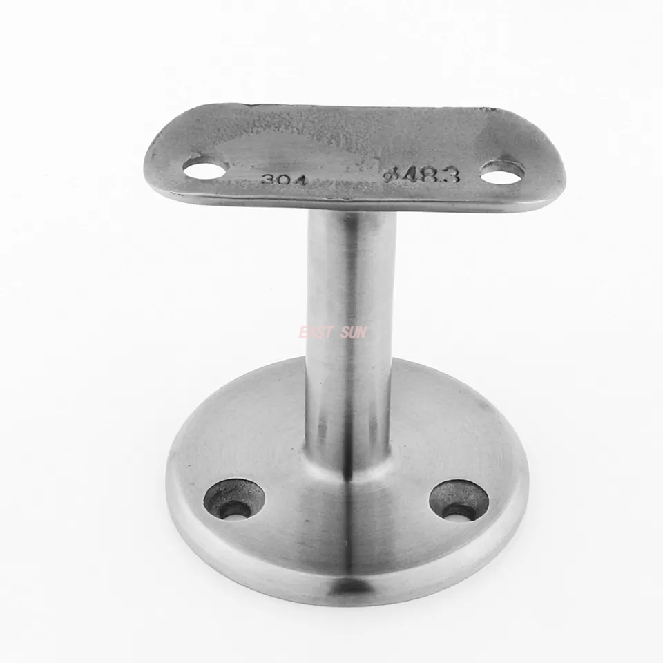 Support de garde-corps fixe en satin ou miroir, support de main courante mural court à 3 trous en acier inoxydable pour escalier