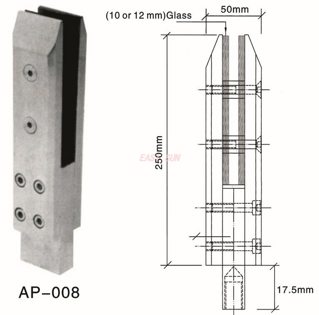 Spigot Duplex 2205 Robinet en verre réglable Canada monté au sol pour clôture de piscine AP-008