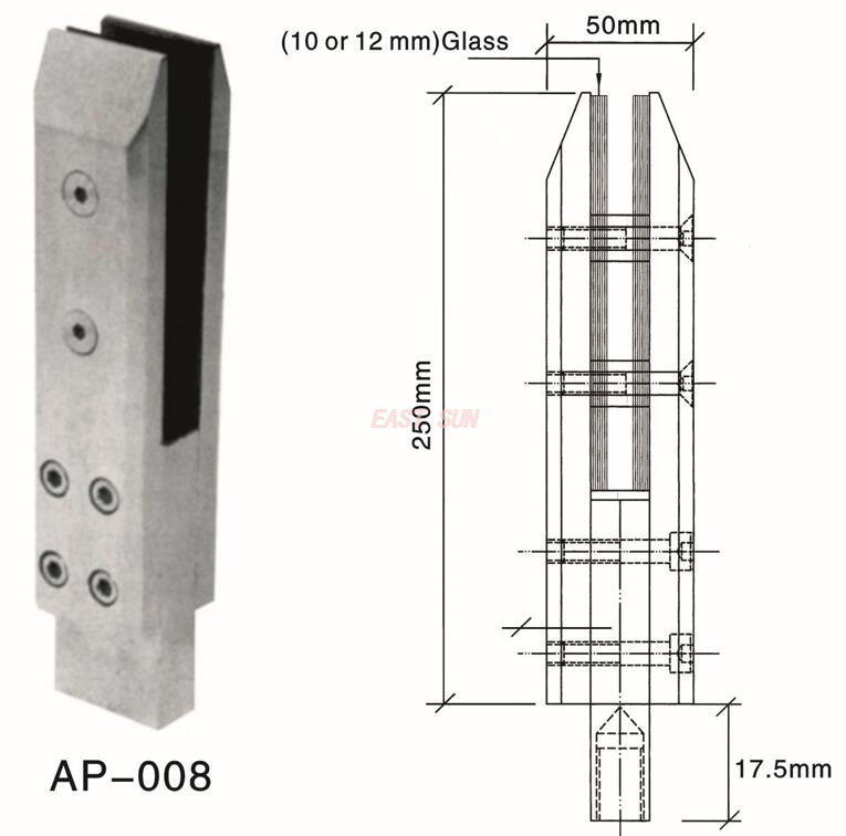 Spigot Duplex 2205 Robinet en verre réglable Canada monté au sol pour clôture de piscine AP-008