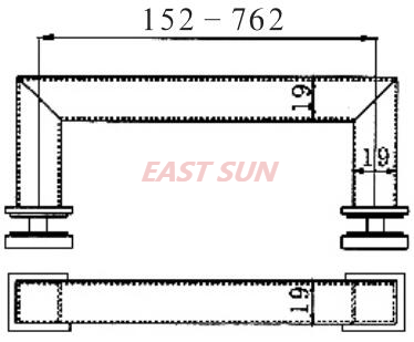 Barre d'appui carrée en onglet en acier inoxydable poli de 24 po