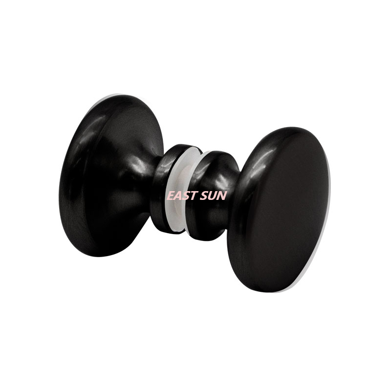 Boutons de porte de douche dos à dos de style traditionnel noir mat