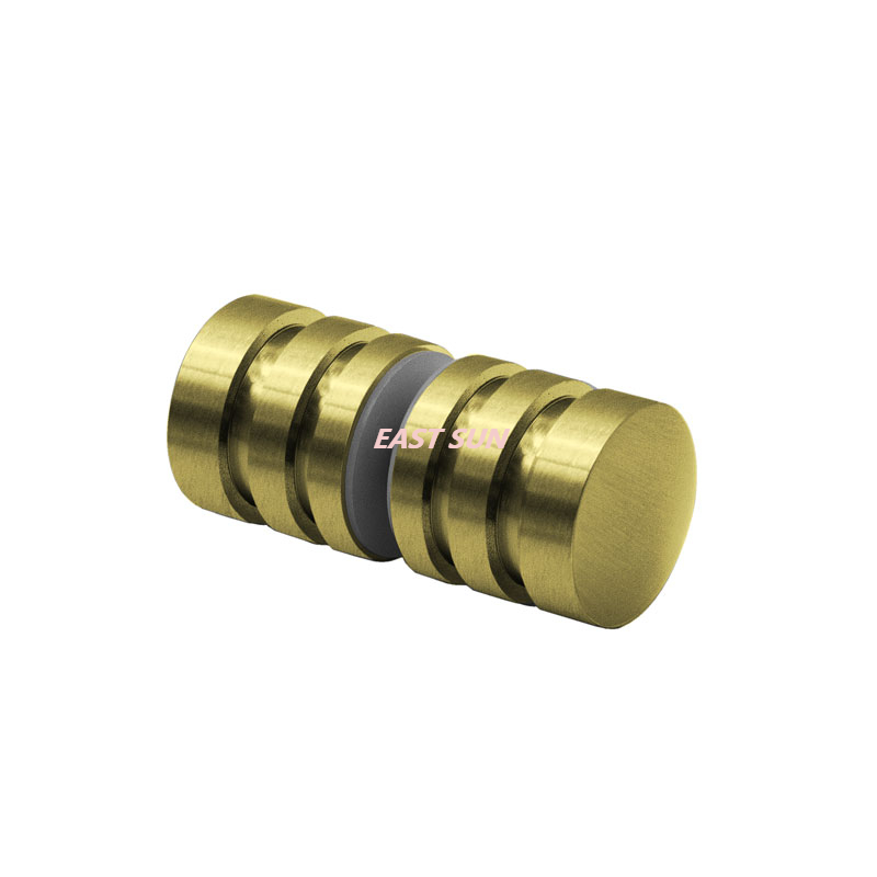 Boutons de porte de douche dos à dos de style contemporain en nickel brossé