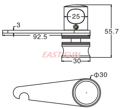 Loquet à bouton unique, conception gauche et droite