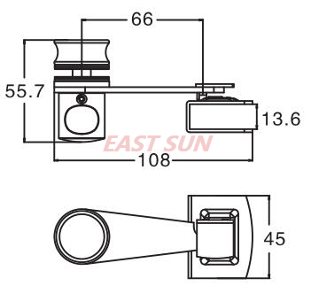 Loquet à bouton à 180 degrés