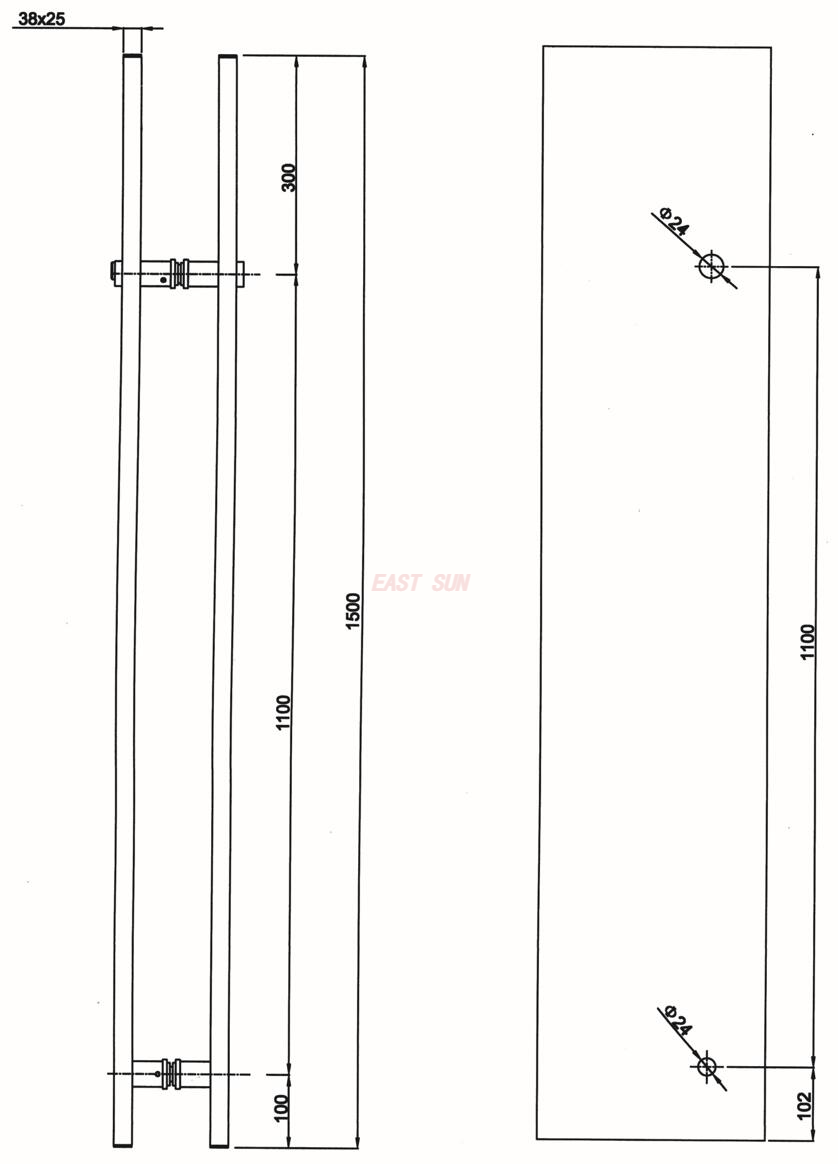 Serrures à poignée Serrures en verre PH-1003