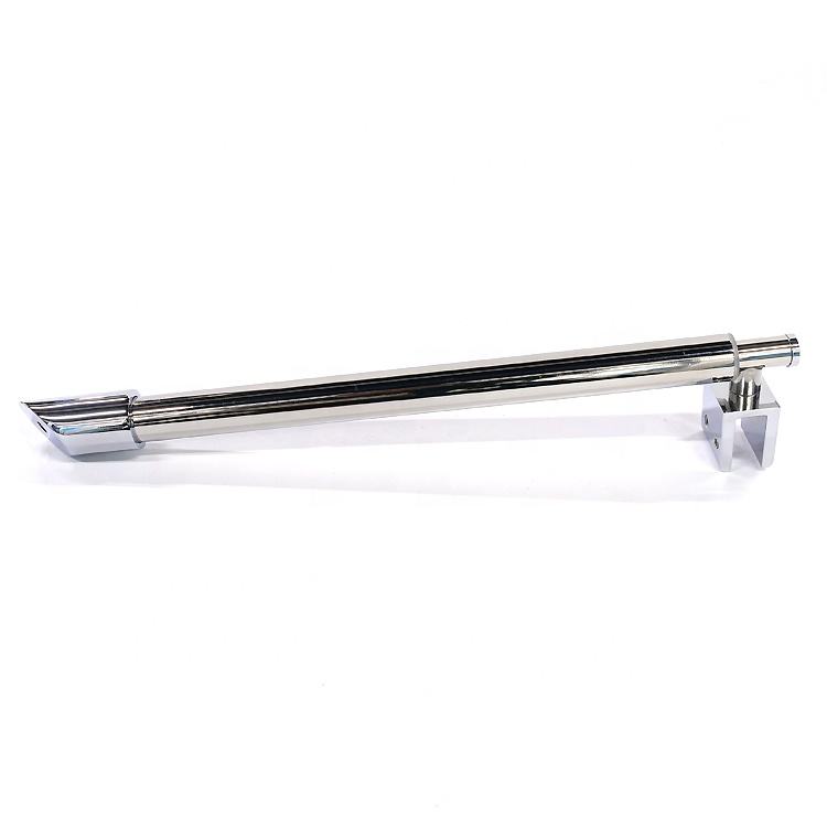 Mur de tube rond réglable à barre de support de douche en verre