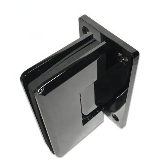 Charnière de porte de douche sans cadre mur à verre noir mat à 90 degrés pour verre 1/2″ – 3/8″