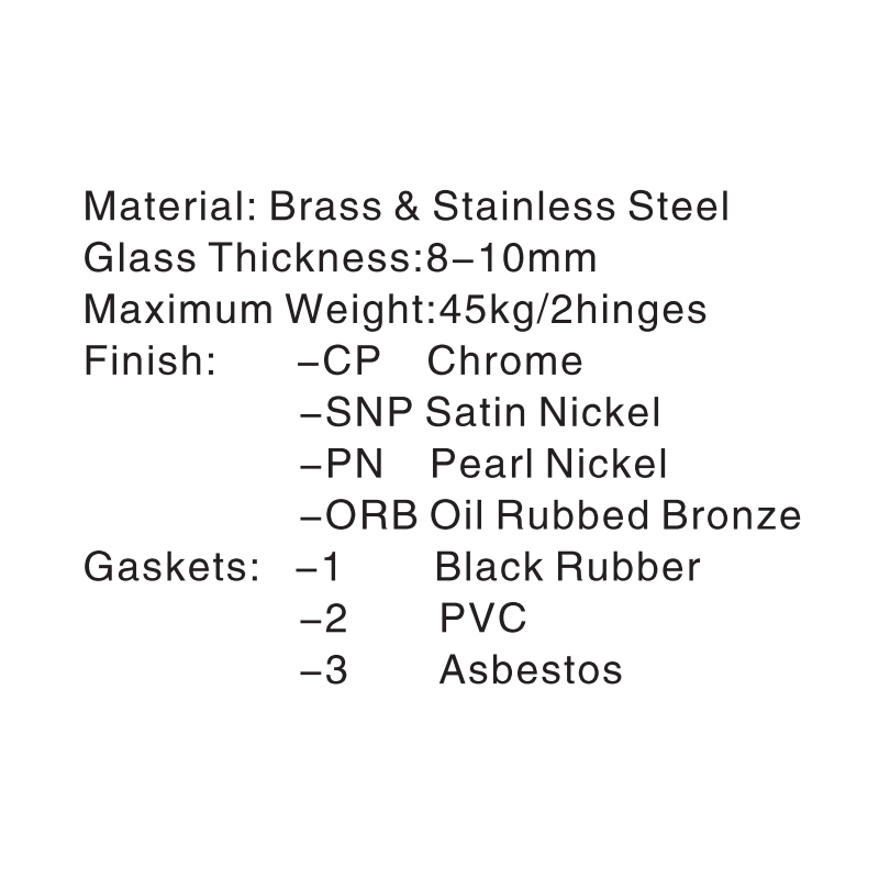 Charnières de douche réglables ASH-305