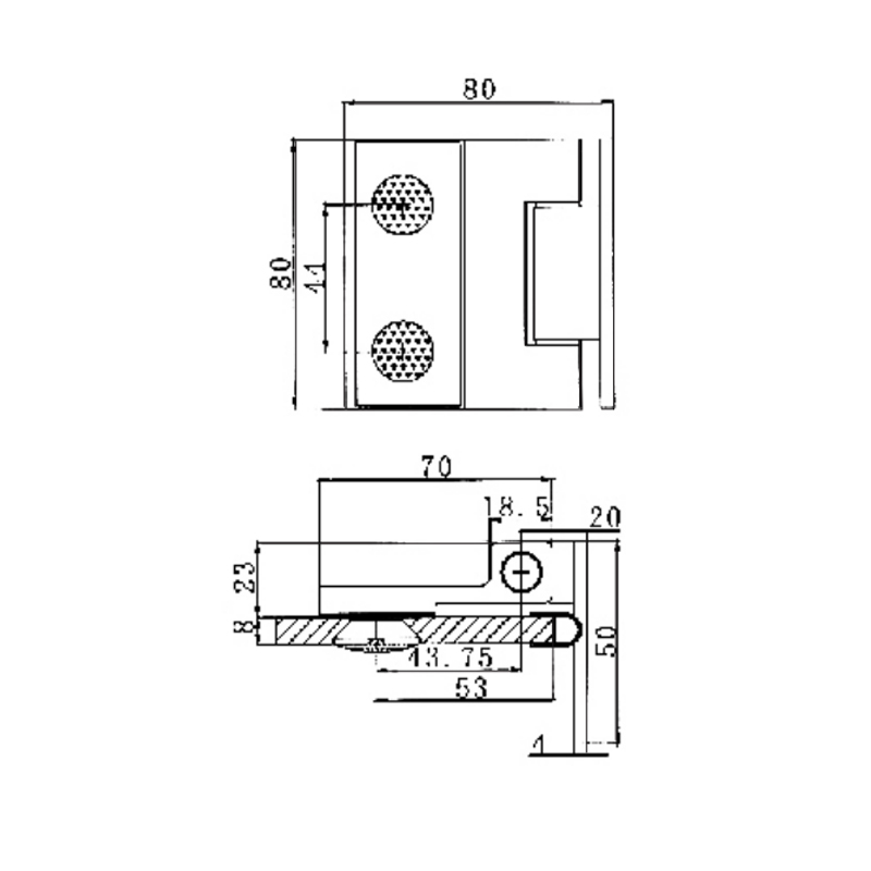 ESH-2001-Charnières de porte de douche