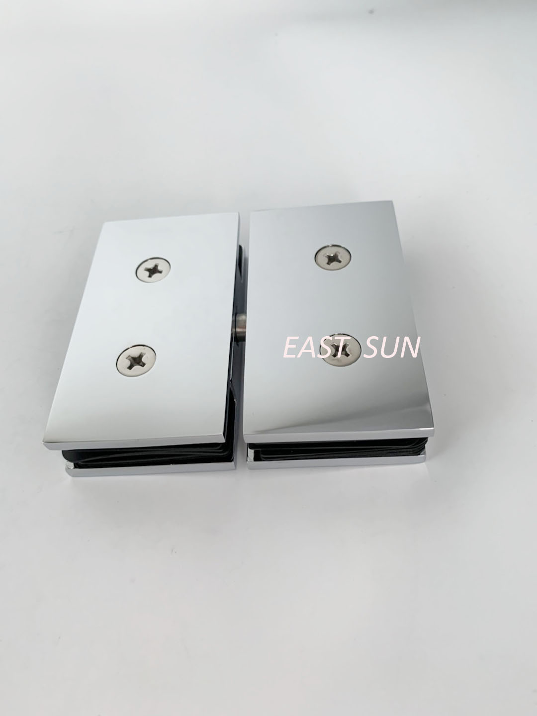 Charnière à montage verre-verre série Cardiff, chrome poli