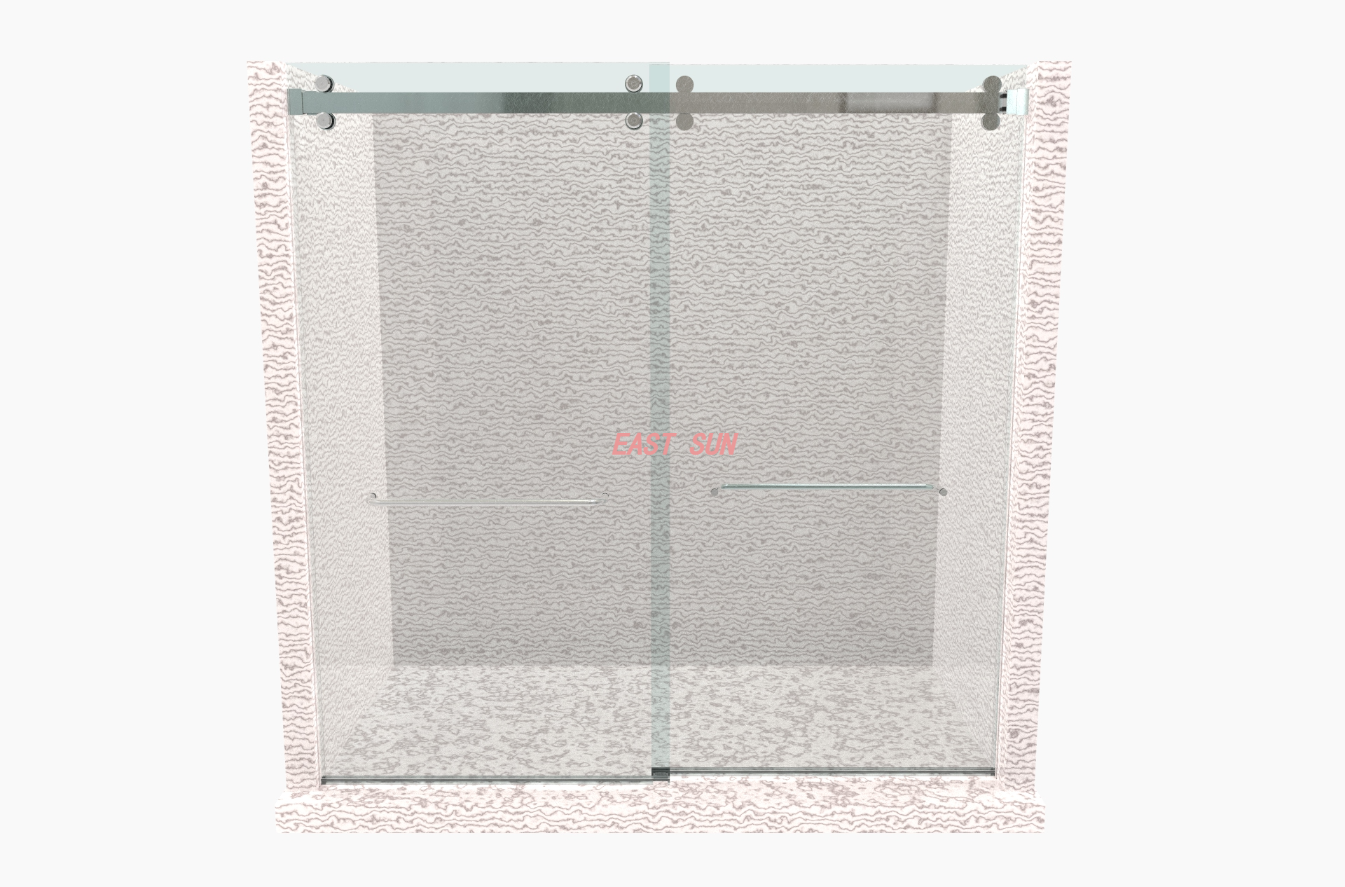 Système de porte de douche coulissante à deux portes de la série Cambridge de luxe à 180 degrés