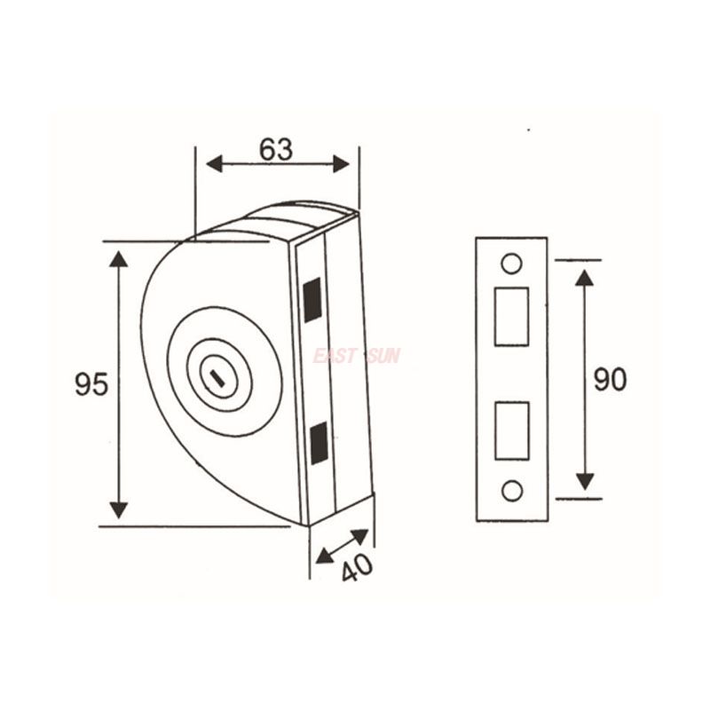 GHL-023S-Serrures de porte en verre