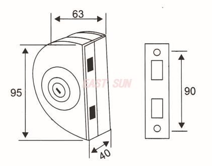 Serrures pour portes en verre Serrures en verre GHL-023S