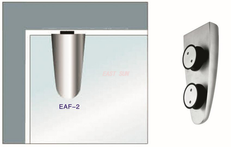 Porte pivotante en verre courbé Pivot supérieur Dorma MAB