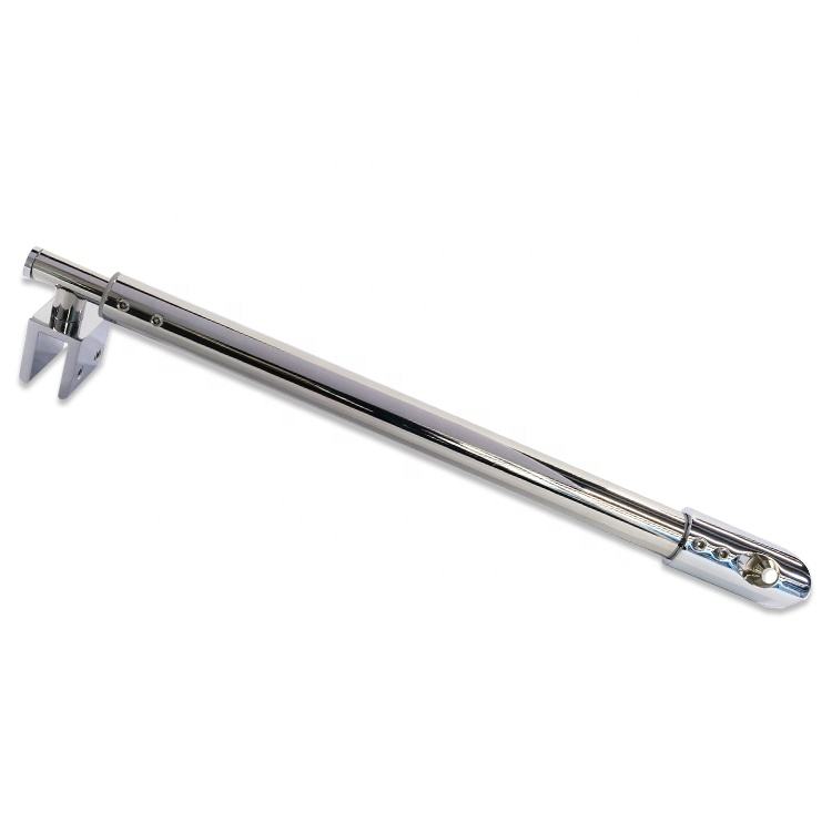 Mur de tube rond réglable à barre de support de douche en verre