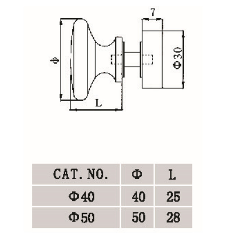 GDK-1001-2- Bouton de porte de douche