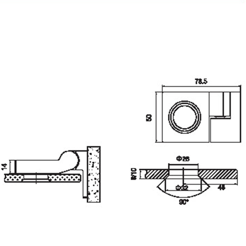 FSH-101-Charnières de douche pliantes