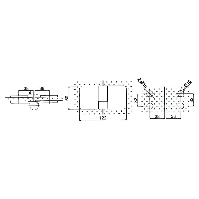Charnières à montée automatique ESH-612-R-Laiton