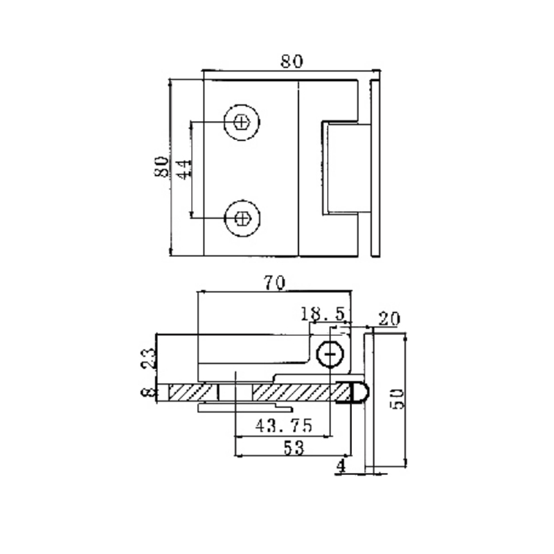 ESH-2002-Charnières de porte de douche