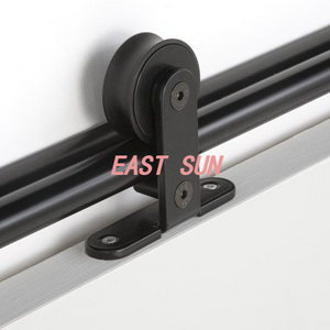 Kit de quincaillerie pour porte de grange coulissante à montage sur le dessus - Rouleau design en forme de T 