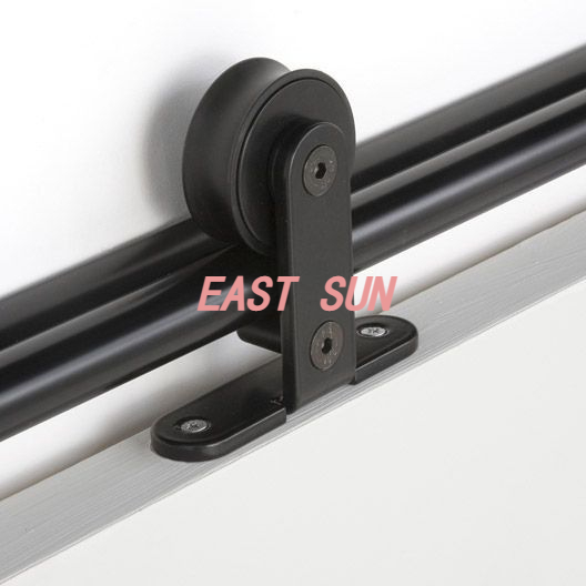 Kit de quincaillerie pour porte de grange coulissante à montage sur le dessus - Rouleau design en forme de T 