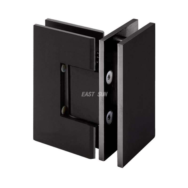 Charnière verre-verre à 90 degrés série Geneva, nickel brossé