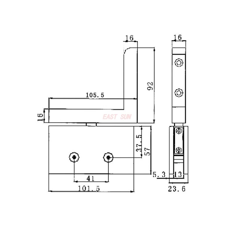 charni&egrave;res de porte en verre sans cadre