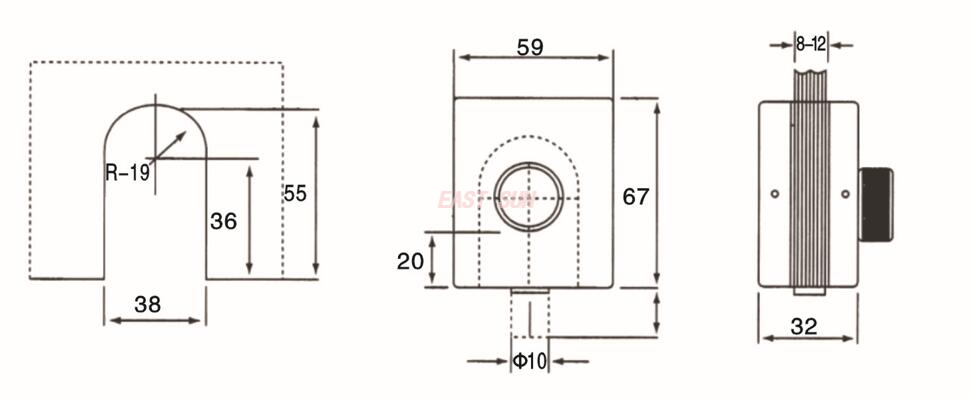 Serrures pour portes en verre Serrures en verre GHL-002