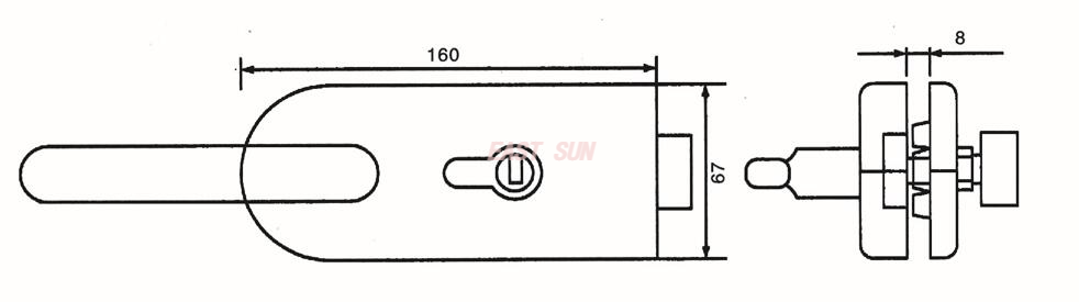 Serrures pour portes en verre Serrures en verre GHL-021B
