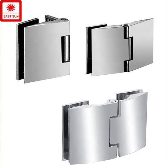 Charnières de porte de douche verre à verre pivotantes en zinc sans cadre pour verre 1/2″ – 3/8″