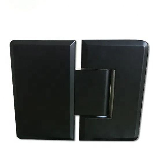 Charnières de porte de douche verre à verre robustes, noir mat, à 180 degrés, pour verre de 1/2″ à 3/8″
