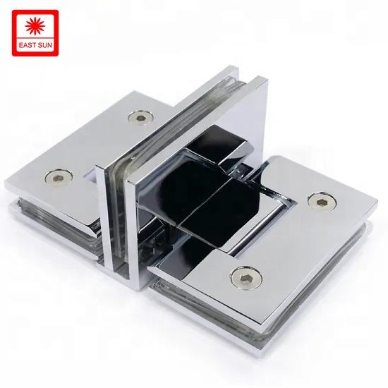 Charnière de porte de douche mur à verre à trois voies à 90 degrés pour verre 1/2″ – 3/8″