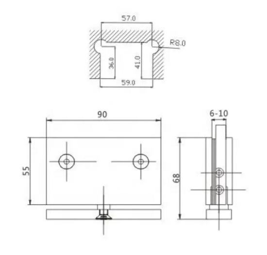 Charnière pivotante supérieure pour porte en verre à 360 degrés, charnière pivotante rotative pour porte de douche