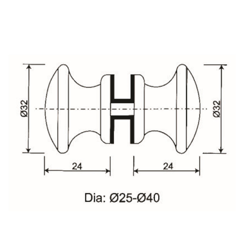 GDK-12- bouton de porte de douche