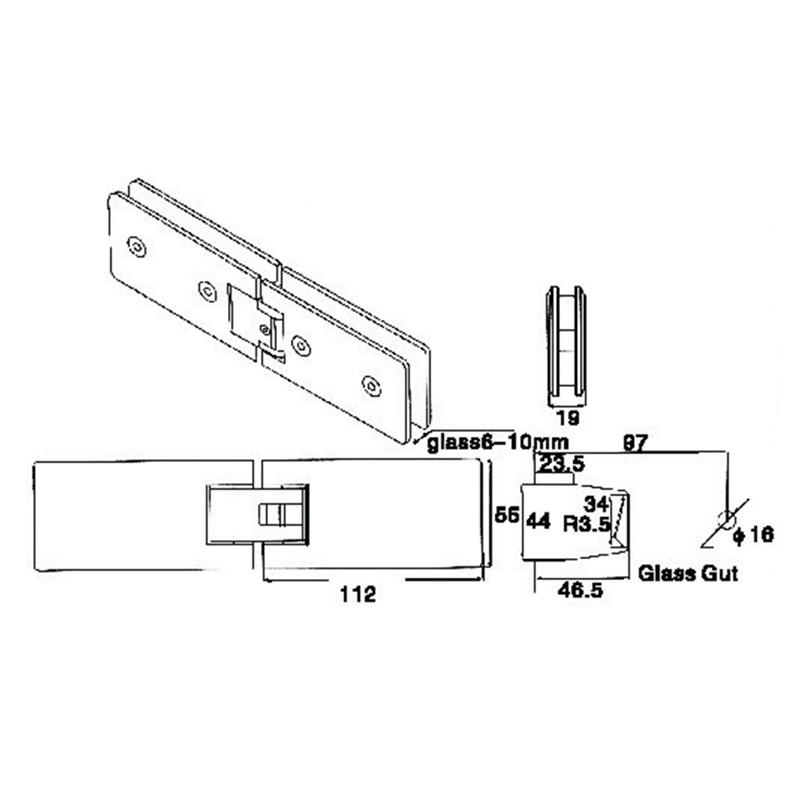 ASH-603-Charnières de douche réglables