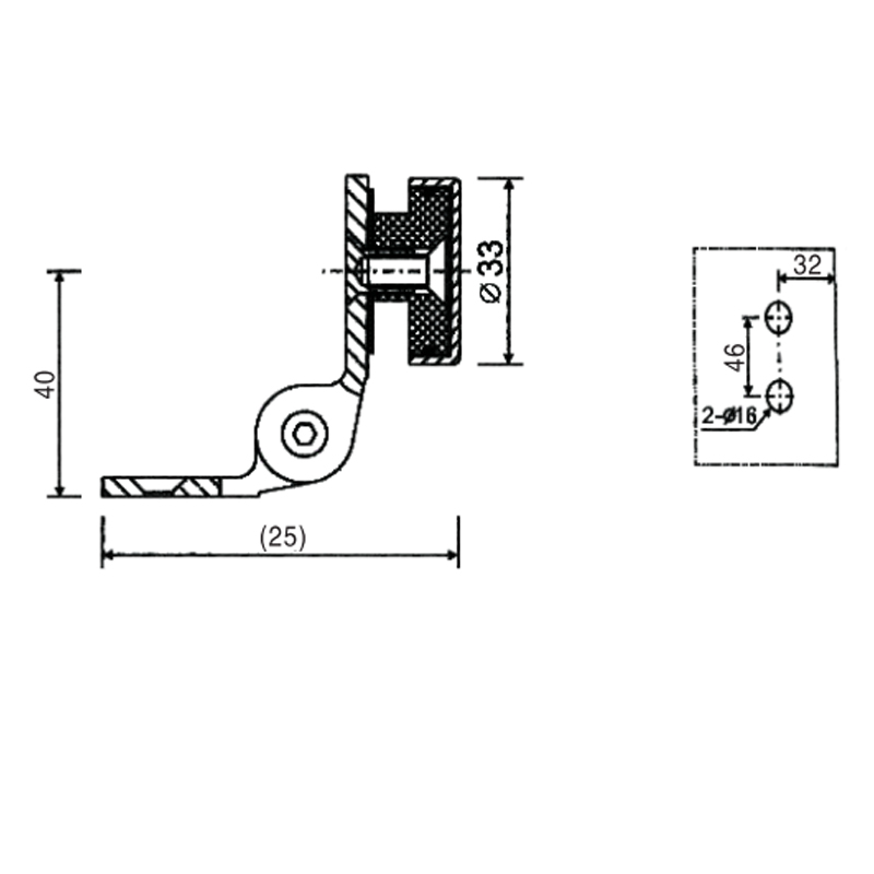 ESH-764-Charnières de porte de douche