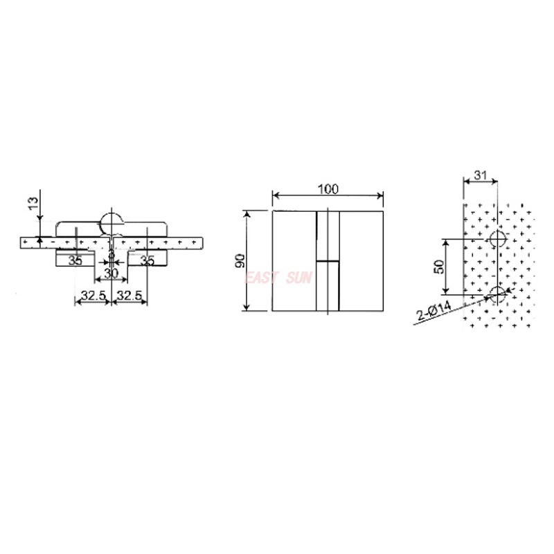 charni&egrave;res montantes en acier inoxydable