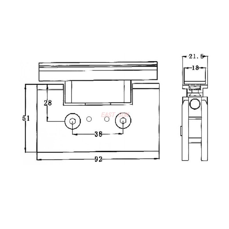 charni&egrave;res en verre pour porte de douche