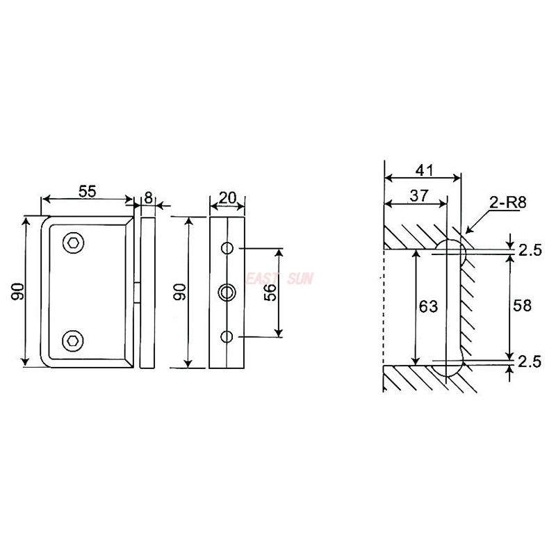 S&eacute;rie de portes pivotantes ESH-500B