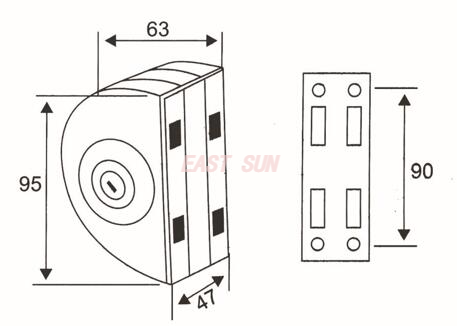 Serrures pour portes en verre Serrures en verre GHL-006S