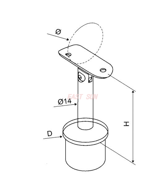 Support de main courante rond moderne personnalisé en acier inoxydable, finition miroir pour garde-corps