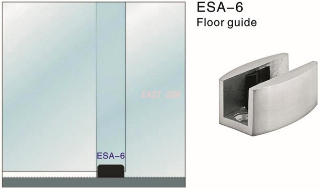 Pince à verre pour sol de porte coulissante robuste