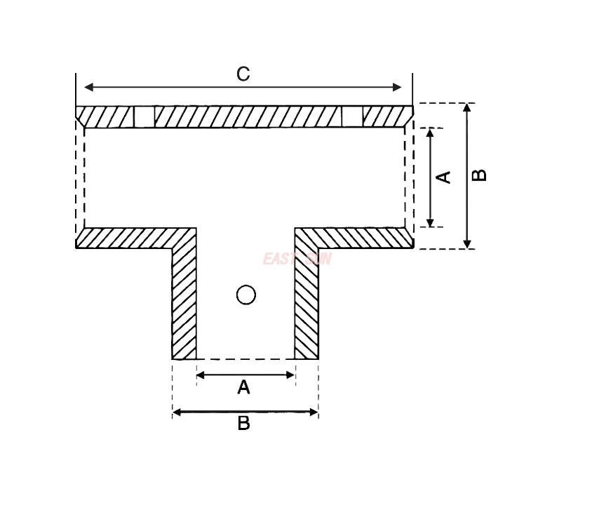Support en T pour barre de support