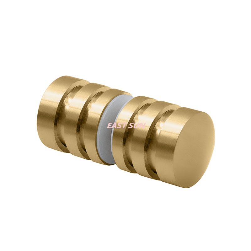 Boutons de porte de douche dos à dos de style contemporain en nickel brossé