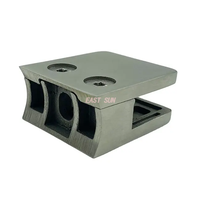  Support de verre pour raccord de verre, pince de verre sans cadre, pince de verre à robinet d'escalier en acier inoxydable