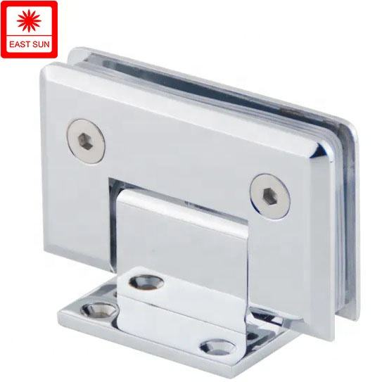 Charnière de porte de douche robuste en chrome poli à 90 degrés pour verre de 1/2″ à 3/8″ 