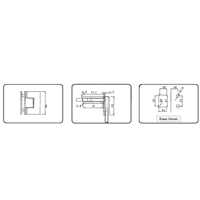 ACH-204-Charnières de douche réglables