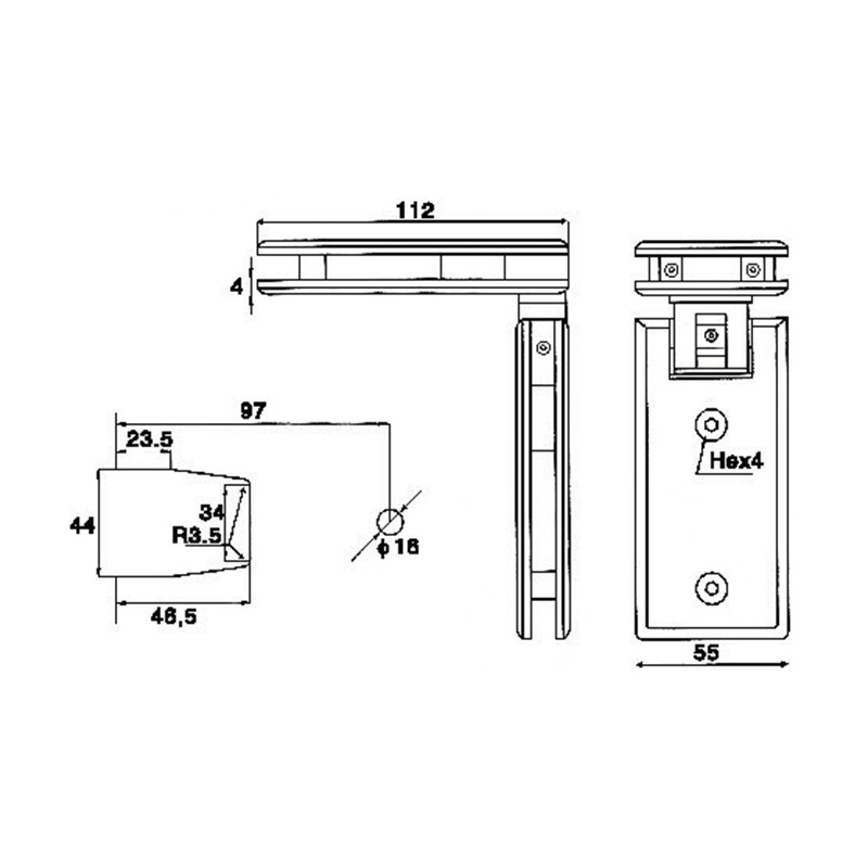ASH-604-Charnières de douche réglables